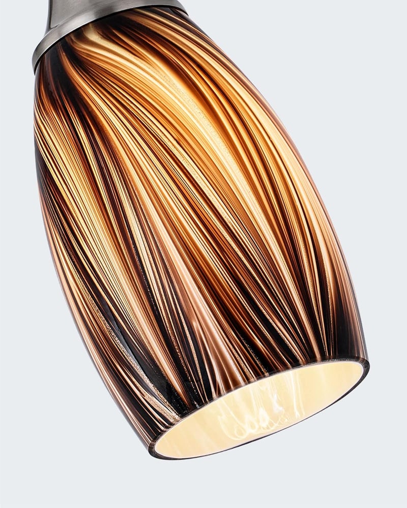 karyfine Mini Pendant Lights Kitchen Island,Blown Art Glass Pendant Light Fixtures with Brush Nickel Finish Coffee Brown Hanging Lamp Shade for Kitchen Over Sink,Hallway,Bathroom Dining Room - Image 1